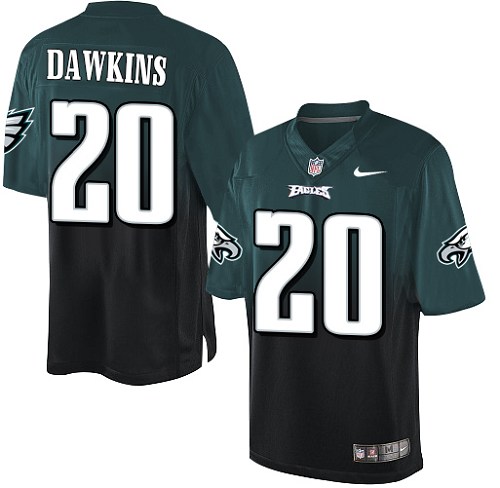 Men's Limited Brian Dawkins Nike Jersey Midnight Green/Black - #20 Fadeaway NFL Philadelphia Eagles